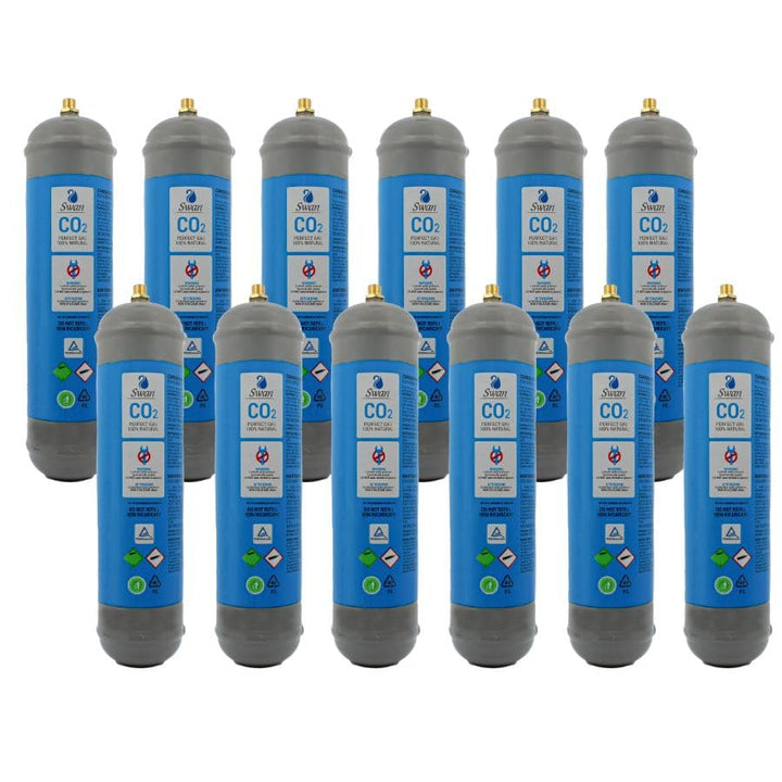 Swan Co2 Einweg Zylinder Flasche 600 gr E290 Kohlesäure Anschluss 11x1 M für Wassersprudler, Kühlagg
