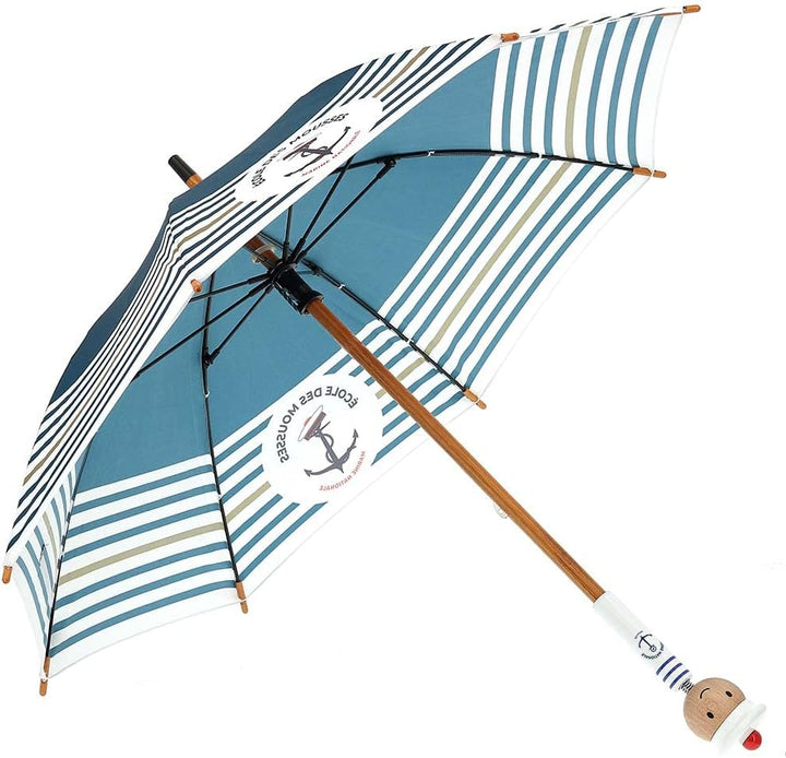 Vilac 9302 Regenschirm für die Schule der Moos, Marineblau, Mehrfarbig