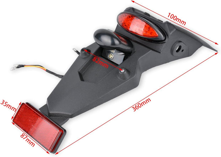 KaTur 12 V LED Motorrad Kotflügel Hinten Schwanz Stop Licht Reflektor Universal für MX Motocross Spo