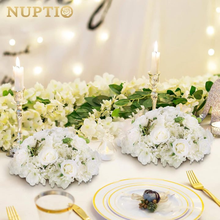 NUPTIO Blumenkugeln für Hochzeitstafeln 2 Künstliche Blumenkugeln mit 36cm Durchmesser Arrangement B