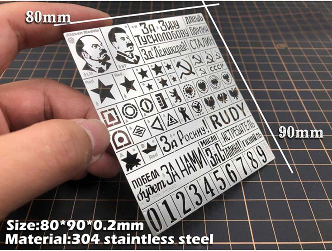 SHEAWA Schablonenschablone Leckage Spritzplatte Modellwerkzeuge AJ0022 für 1/35 WWII UdSSR Panzer Fa