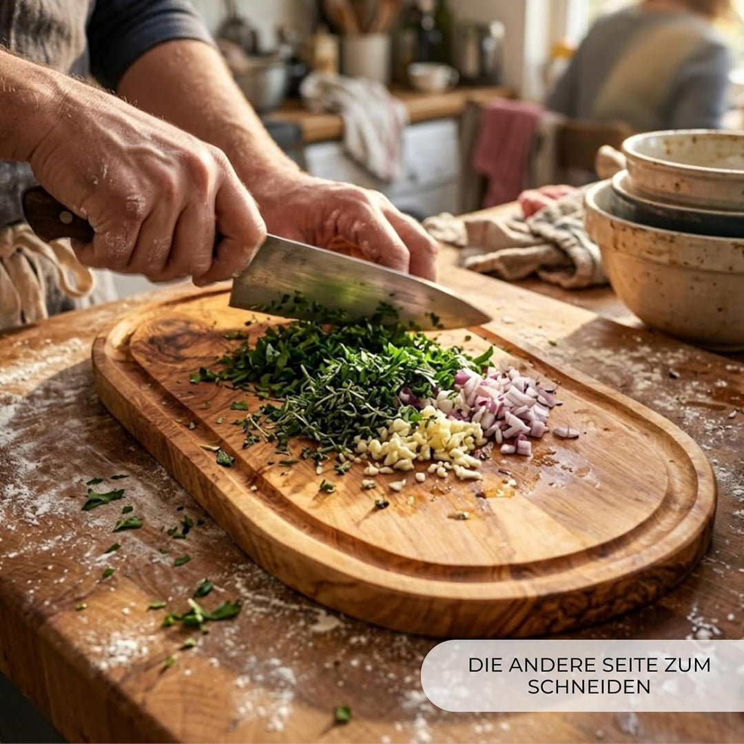 Erreke Schneidebrett, Natürliches Olivenholz, Servieren oder Schneiden von Speisen, Schneidebretter