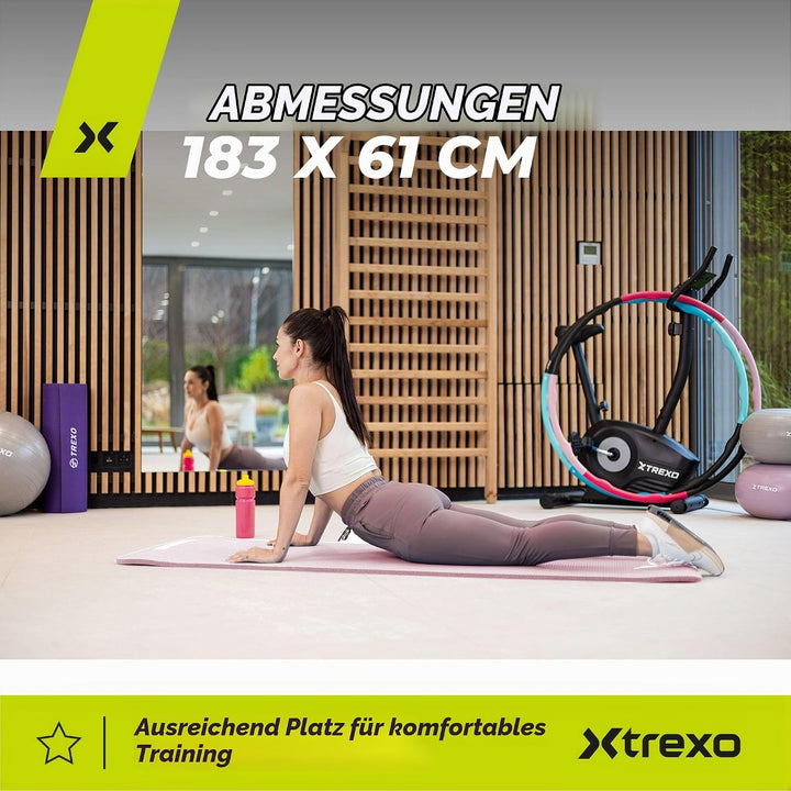 TREXO NBR Übungsmatte in Hellrosa 183 x 61 cm Material von aussergewöhnlicher Haltbarkeit und Flexib