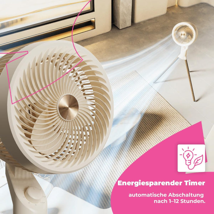 Spacetronik AirPuff 3 Leiser Standventilator mit Aromatherapie, 3 Geschwindigkeiten, Oszillation in