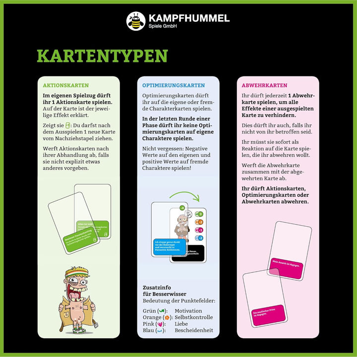 KAMPFHUMMEL Arschlochmensch - Rein ins Verderben! I Schwarzhumoriges Kartenspiel für Erwachsene I 3-