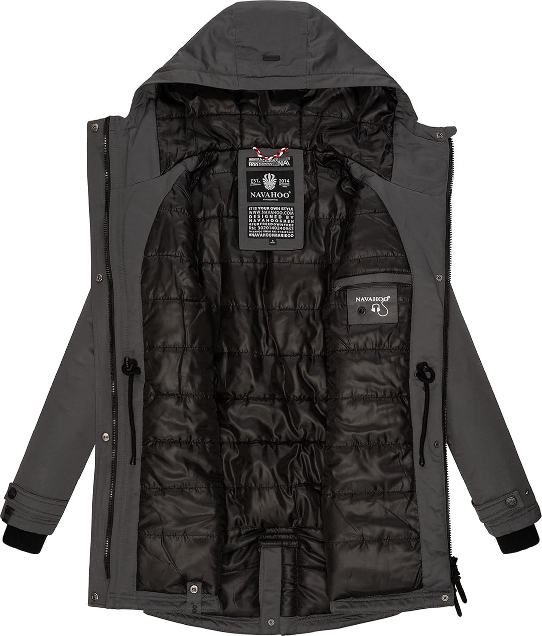 Navahoo Damen Warmer Winter Kurzmantel Avrille II XS-XXL XS Anthracite, XS Anthracite