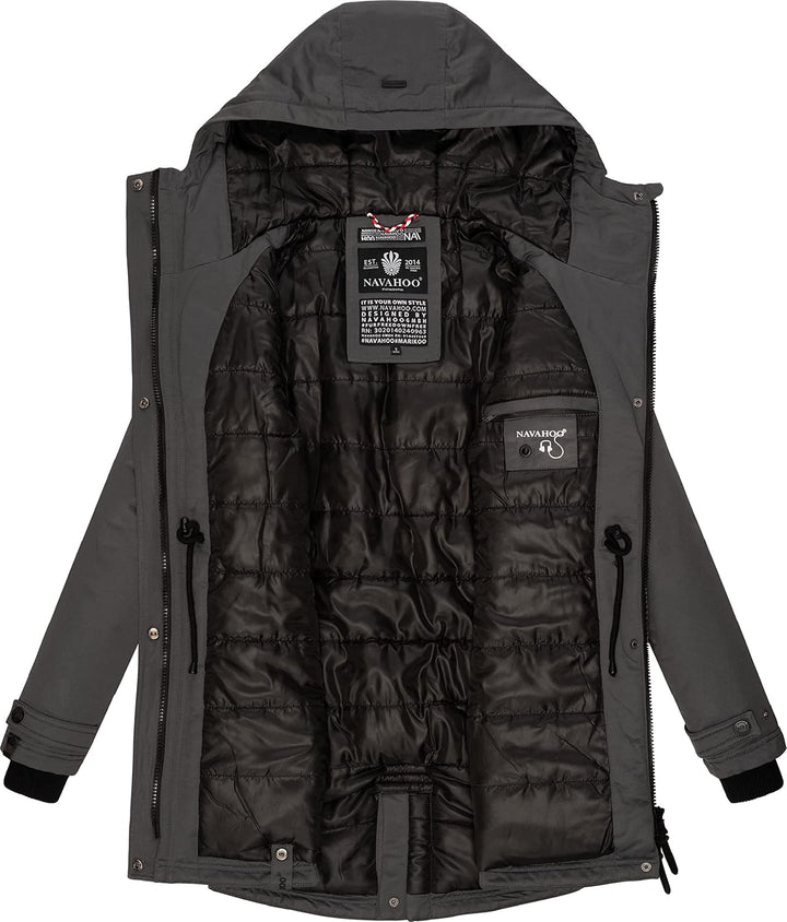 Navahoo Damen Warmer Winter Kurzmantel Avrille II XS-XXL XS Anthracite, XS Anthracite