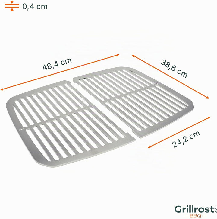 Edelstahl INOX Grillroste für Weber Pulse 2000 | spülmaschinenfest - Set aus 2 Hälften Grillrost Pul