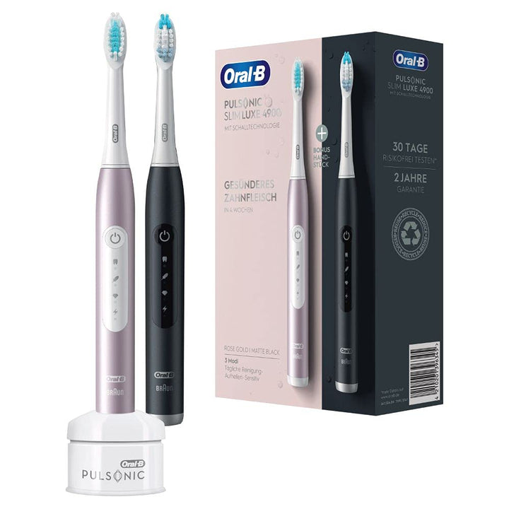 Oral-B Pulsonic Slim Luxe 4900 Elektrische Schallzahnbürste/Electric Toothbrush, Doppelpack 2 Aufste