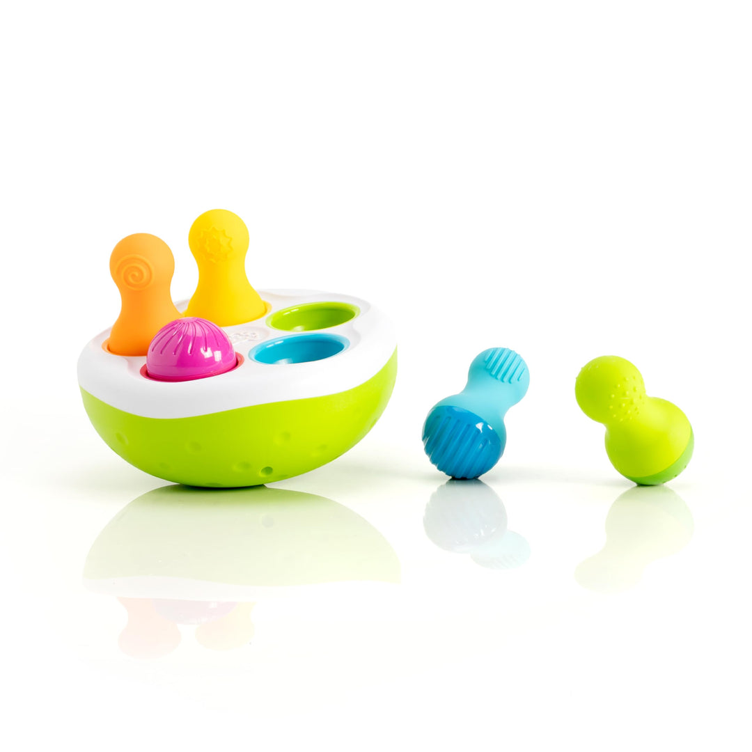 Fat Brain SpinnyPins Spielzeug, Lernspielzeug Babys, Kegelspielzeug für Kleinkinder, Spielzeug für B