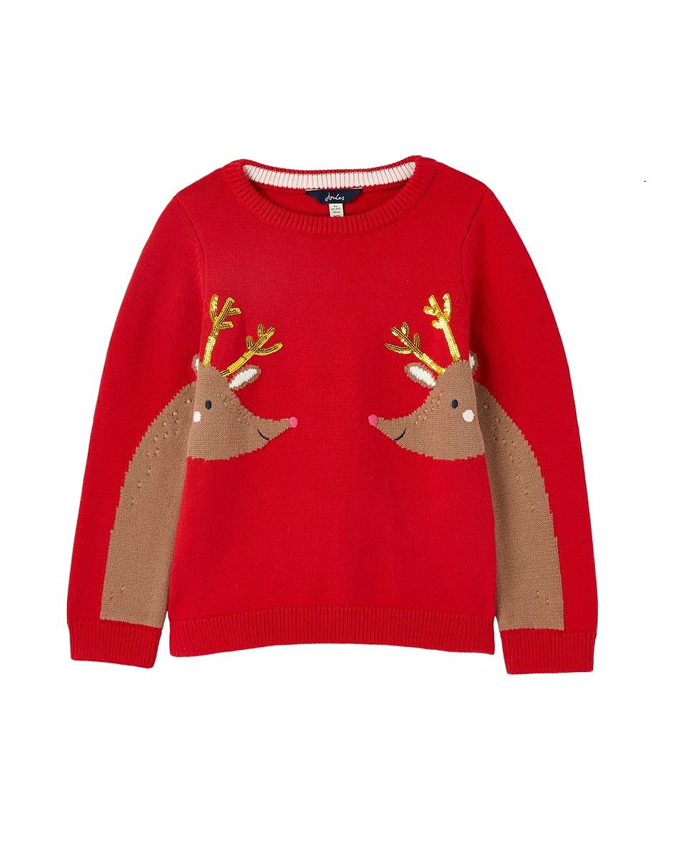 Joules Mädchen Langarm Pullover 215362 in rot, Kleidergrösse:116, Farbe:rot
