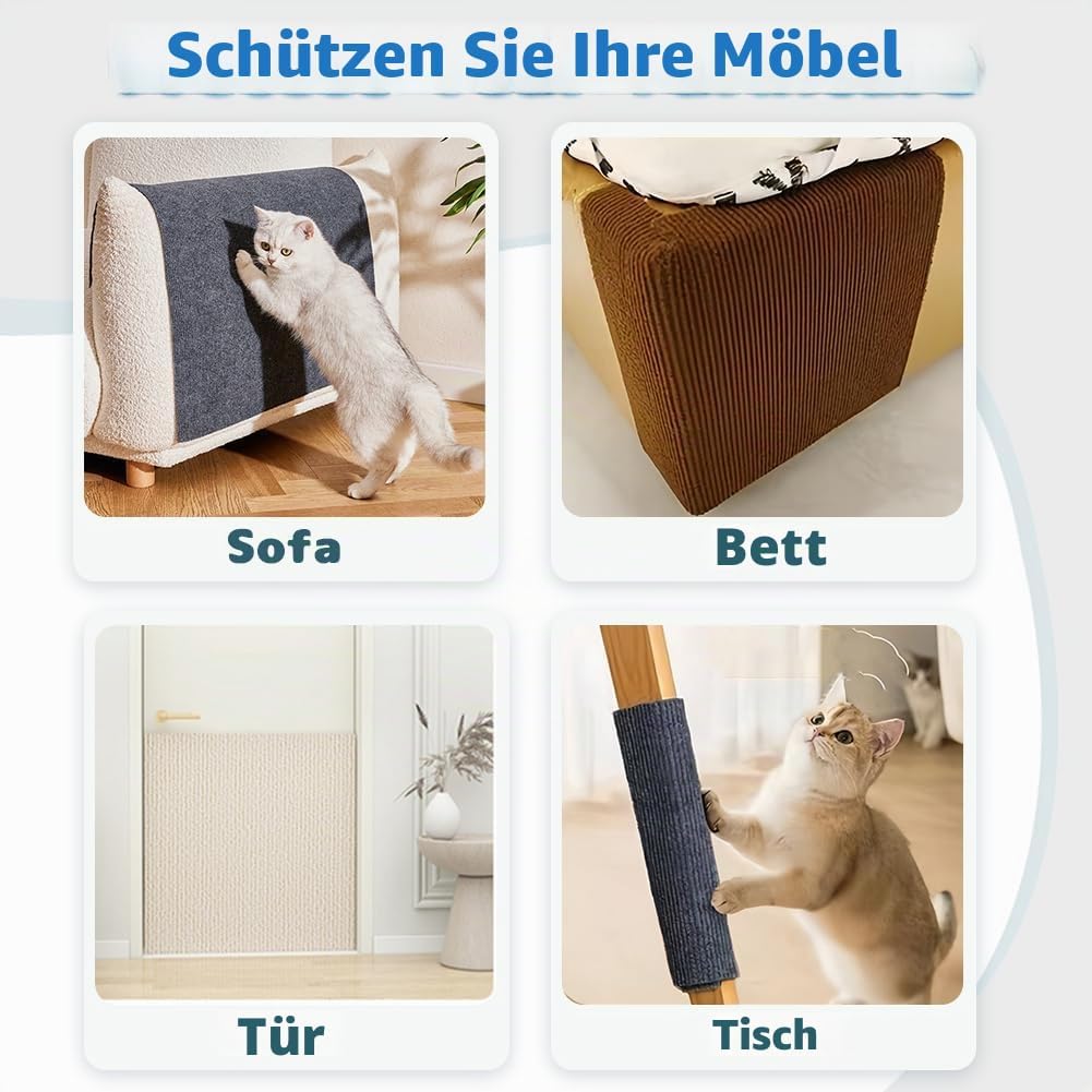 Kratzmatte Selbstklebend Katze Kratzbrett Kratzwand DIY Kratzteppich Katzenkratzer Kleber Möbelschut