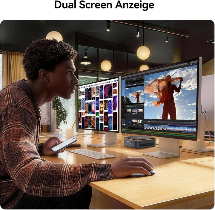 Huidun H50 AMD Ryzen 3300U Mini PC (25% mehr Leistung als N95), 256GB SSD Win 11 Pro Micro PC, Dual