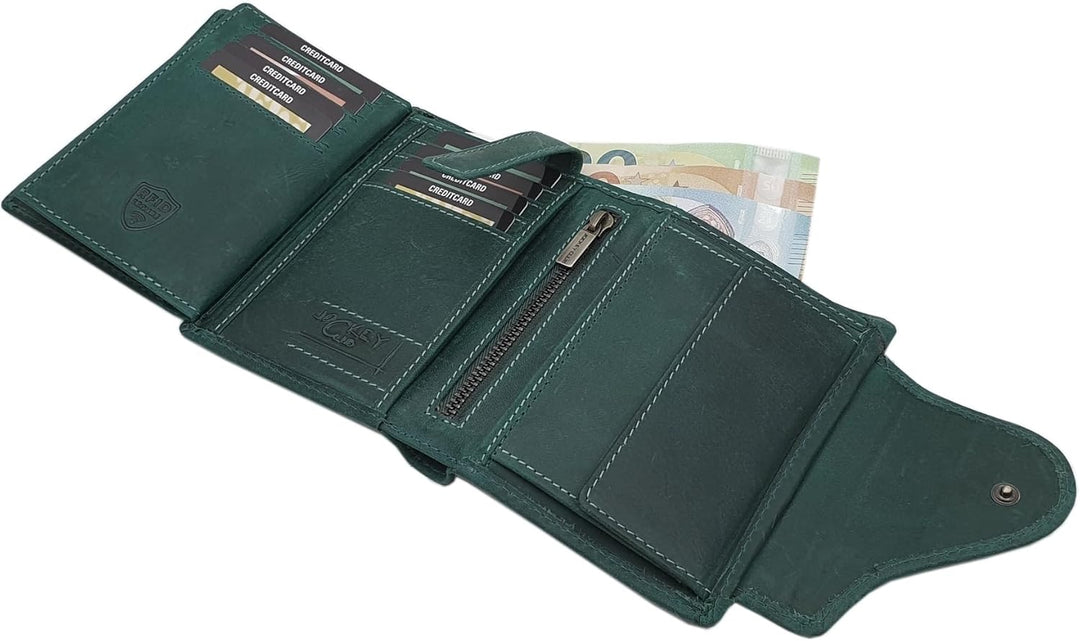 myledershop Vollrindleder Damen Hochformat Geldbörse/Geldbeutel/Portemonnaie mit Aussenriegel und RF