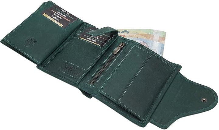 myledershop Vollrindleder Damen Hochformat Geldbörse/Geldbeutel/Portemonnaie mit Aussenriegel und RF