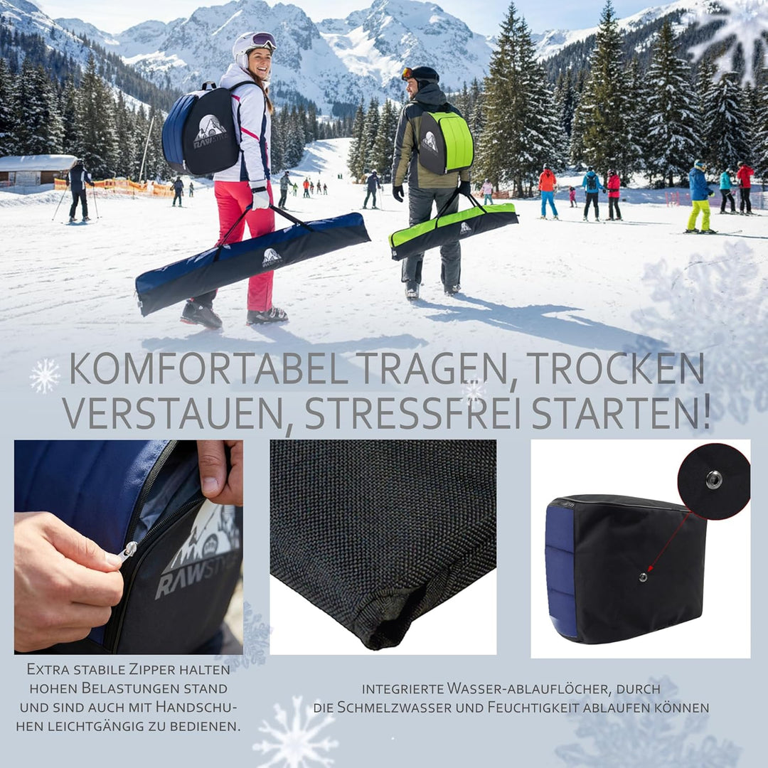 Rawstyle Skitasche Ski-Schuh-Tasche Set SKI-Tasche 160cm oder 180cm wasserdicht Ski Bag Ski Cover Wi