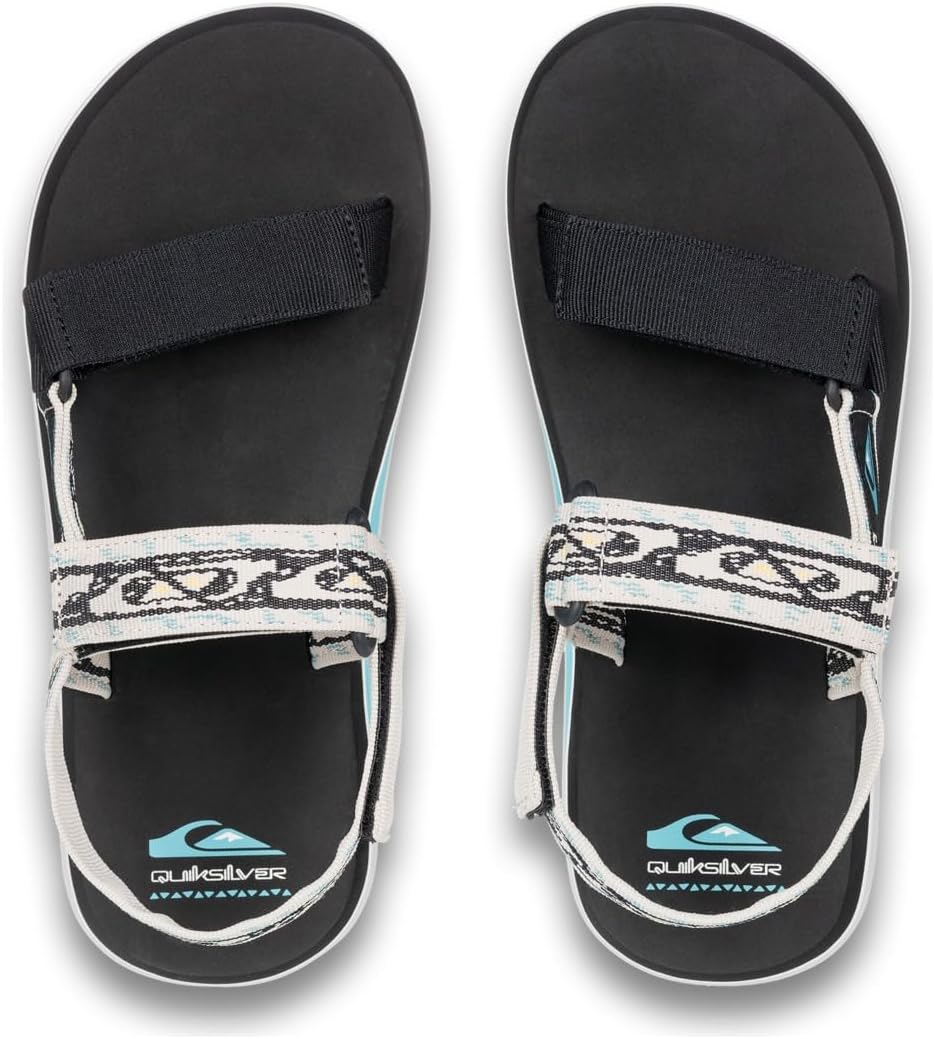 Quiksilver Herren Monkey Caged Sandale 44 EU Black White, 44 EU Black White