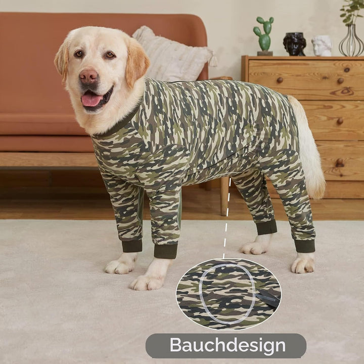 Yeapeeto Einteiler für Hunde, zur Erholung, für grosse und mittelgrosse Hunde, Schlafanzug, Ganzkörp