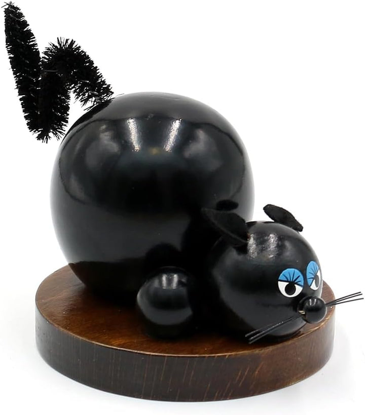 Dekohelden24 Holz-Räucherfigur Katze, in braun, ca. 11 cm, 730302, Katze