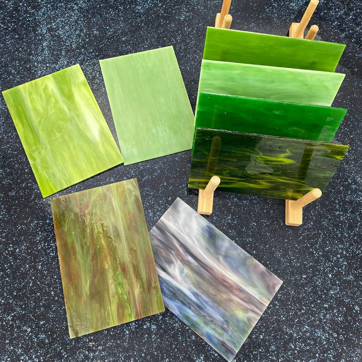 LITMIND Glasmosaikfliesen für Kunsthandwerk in verschiedenen Farben, 10,2 x 15,2 cm, 8 Bögen, versch