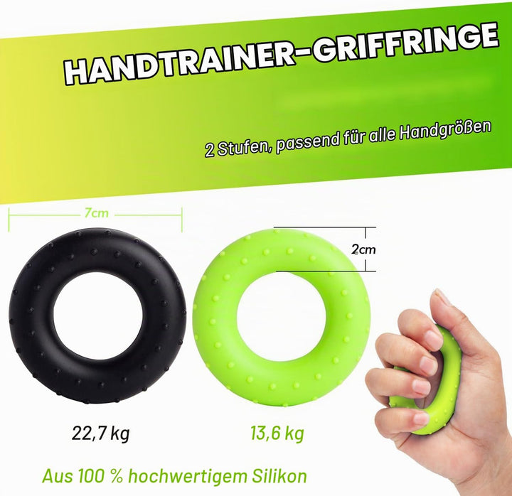 Handtrainer, Griffkraft Trainer Set, Unterarm Trainingsgerät,Hand Gripper, Fingertrainer, Gyroball,