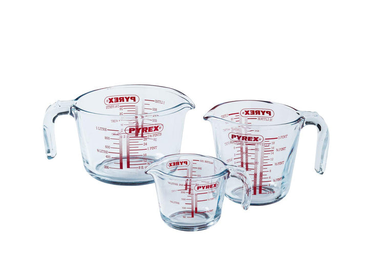 Pyrex – Messkrug aus strapazierfähigem Glas, Glas, durchsichtig, Set 3 pièces 3 Stück (1er