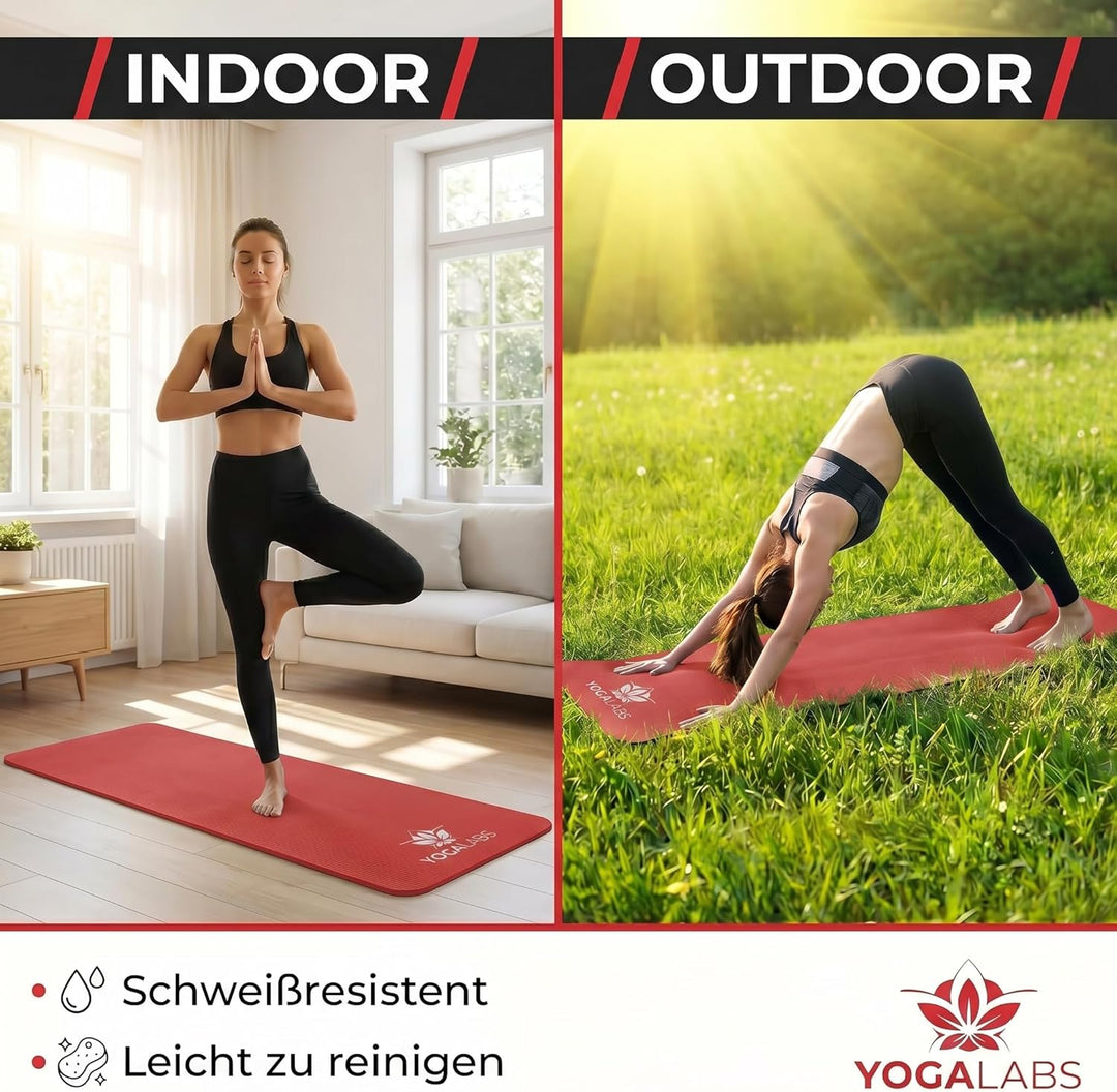 NRB Yogamatte 183 x 61 x 1,5 cm extra dick – Rutschfeste Fitnessmatte &amp; Gymnastikmatte – Gelenkschon