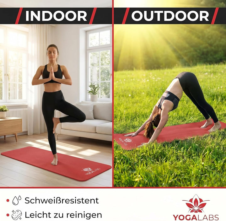 NRB Yogamatte 183 x 61 x 1,5 cm extra dick – Rutschfeste Fitnessmatte &amp; Gymnastikmatte – Gelenkschon