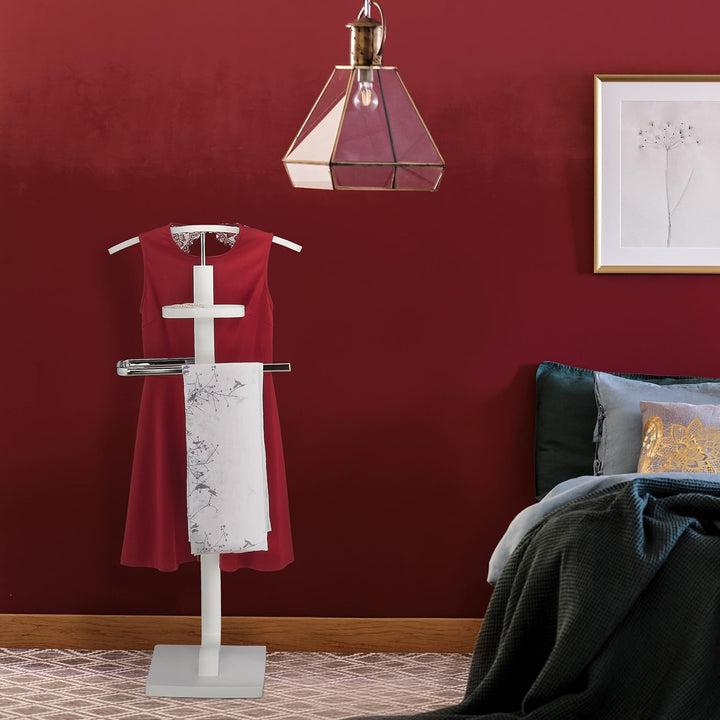 Relaxdays Herrendiener, mit Ablage, Kleiderbutler für Jackett & Hose, HBT: 112x46x32 cm, Stummer Die