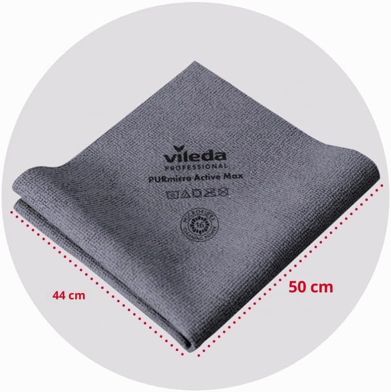 Vileda Professional Purmicro Active Max XL Waschlappen, grau, 5 Stück