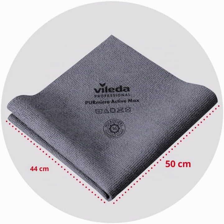 Vileda Professional Purmicro Active Max XL Waschlappen, grau, 5 Stück