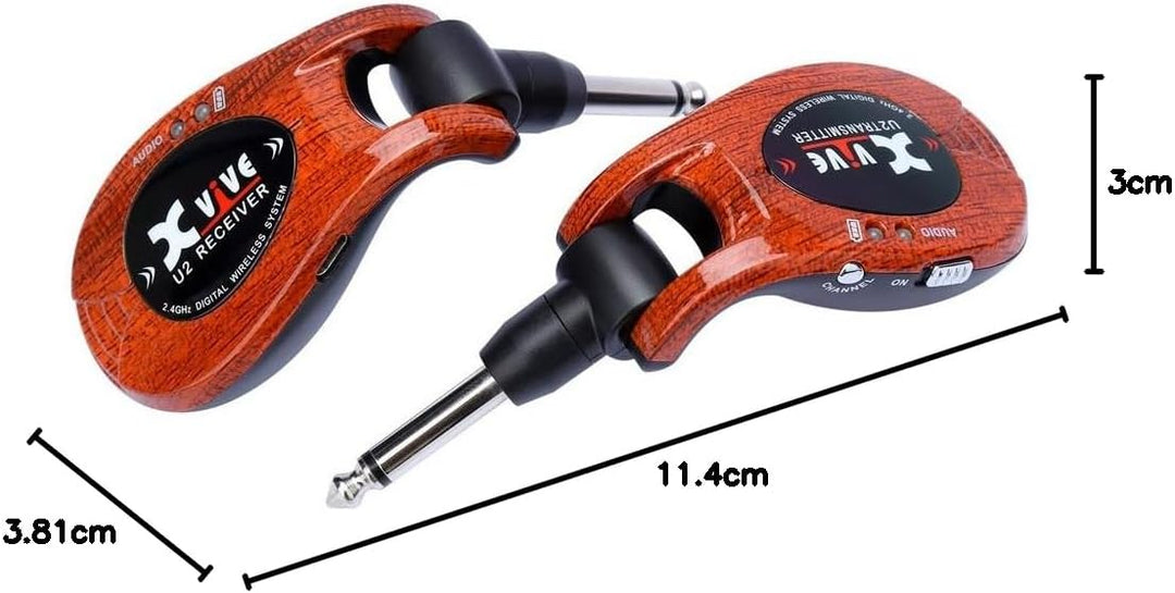 Xvive U2 Wireless Digital Transmitter/Receiver System for Guitar, Bass and Other Instruments, Rechar