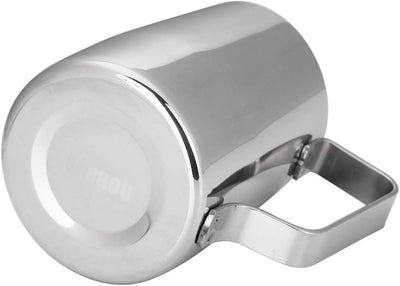 Dianoo Espresso-Milchaufschäumer, Milchkännchen, Edelstahl, für Kaffee-Latte-Kunst, 420 ml silber, S