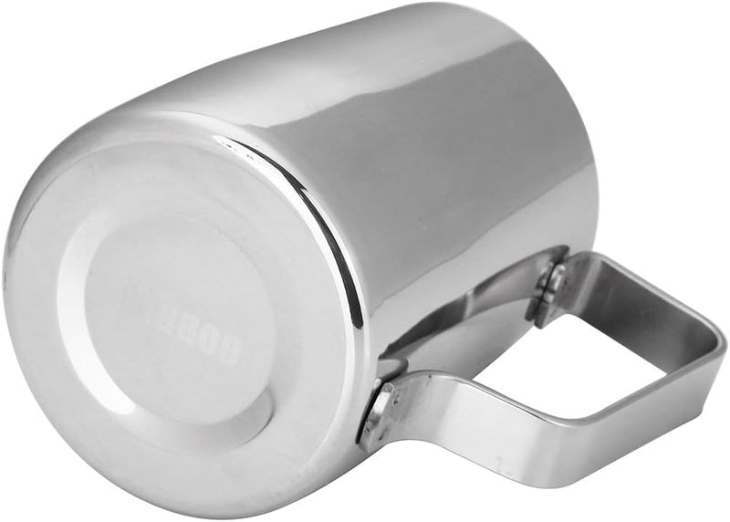Dianoo Espresso-Milchaufschäumer, Milchkännchen, Edelstahl, für Kaffee-Latte-Kunst, 420 ml silber, S