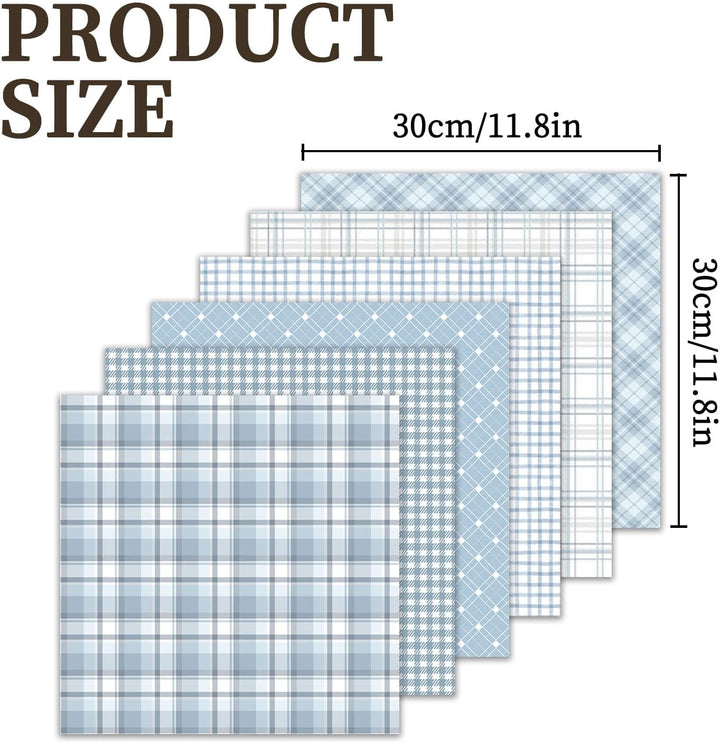 36 Blatt Scrapbook Papier, 30 x 30 cm, 12 Designs Muster Papier, Bastelpapier Muster, Craft Papiers