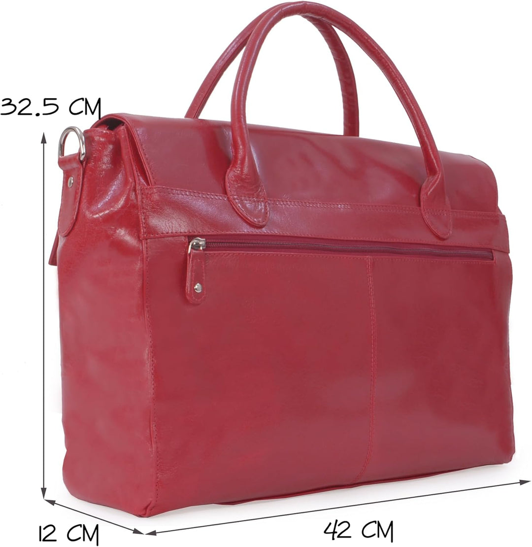 Catwalk Collection Handbags - Leder - Übergrosse Laptoptasche Schultasche/Organizer/Arbeitstasche/Ak
