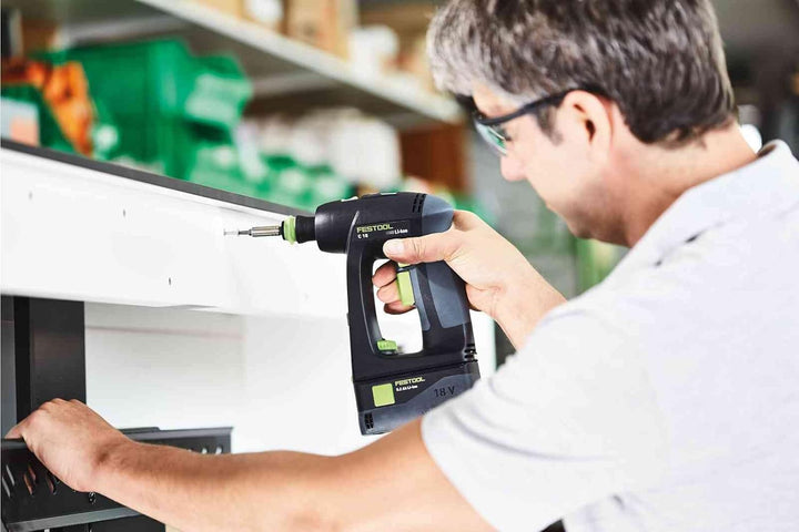 Festool Akku-Bohrschrauber C 18 HPC 4,0 I-Plus (mit Akkupacks BP 18 Li 4,0, Schnellladegerät, Werkze