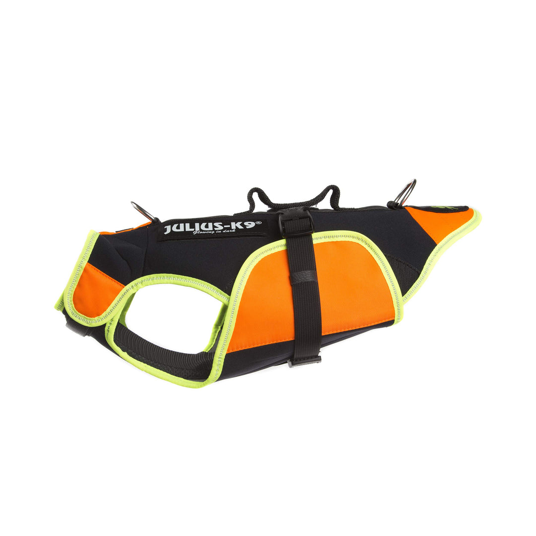 Julius-K9, IDC Multifunktionale Hundeweste 3in1, Grösse: S, Schwarz und UV Orange S Schwarz und Neon
