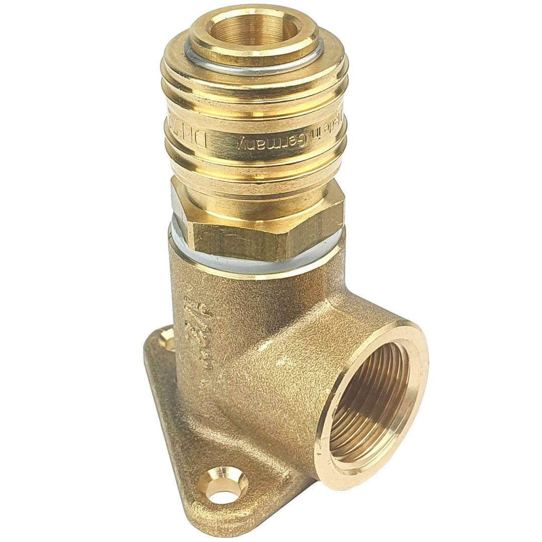 Druckluftverteiler Wanddose Druckluftweiche aus Messing mit 1/2" Eingangsgewinde und Kupplungsdosen
