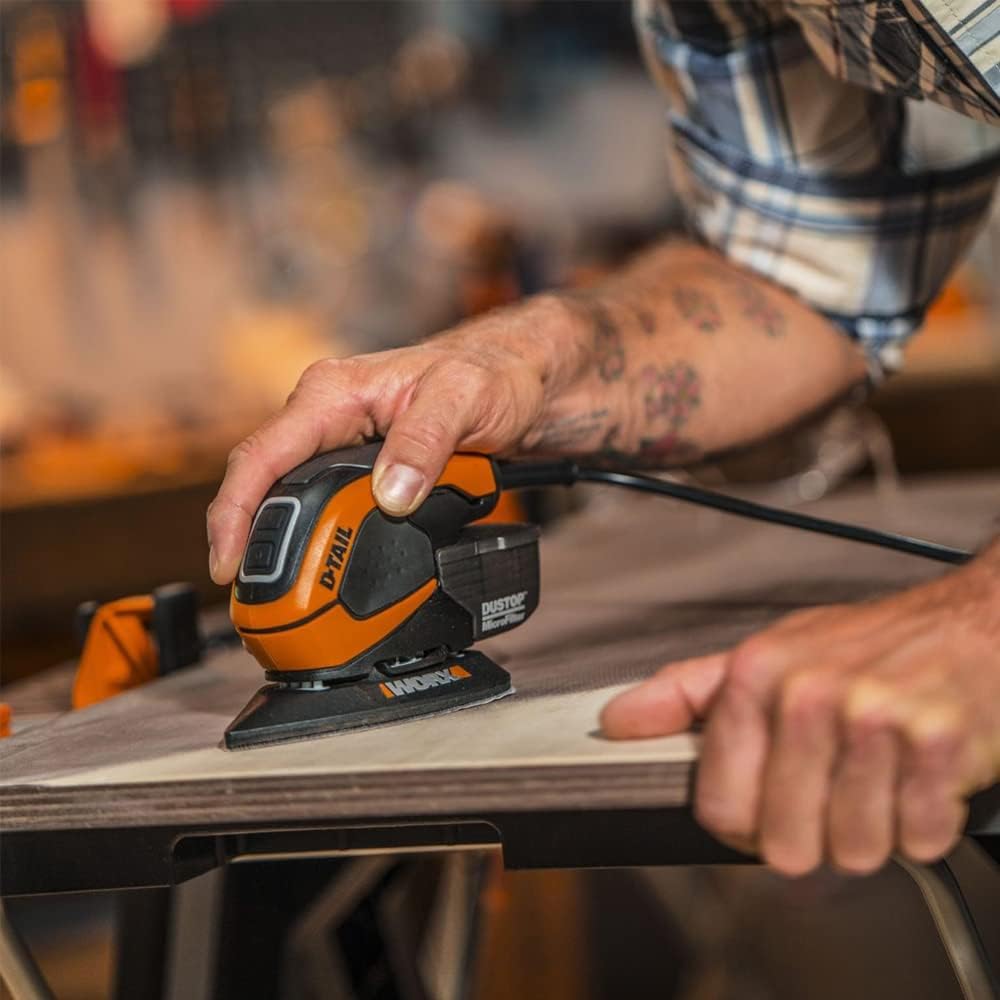 WORX WX648 Schleifer 65W, 230V – Ergonomischer Handschleifer zum Schleifen auch an schwerer zugängli