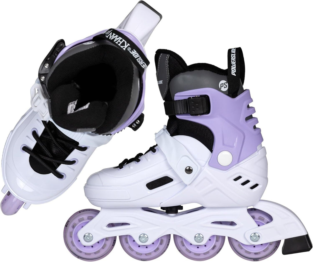 Powerslide Kinder Inline Skate Khaan Junior NXT White, grössenverstellbar, für Fitness, Urban, Hocke