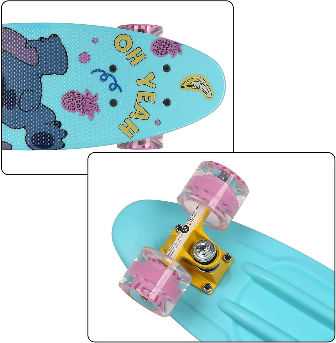 Paw Patrol Chase Holz Skateboard für Jungen 61cm, rutschfestes Brett 20-50kg Stitch 2, Stitch 2
