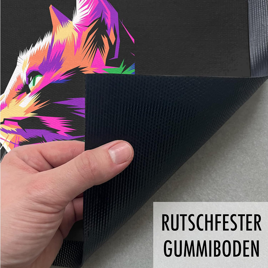 Trendation - Lustige Katzen Fussmatte Polygon Grafiken Katzenbesitzerin Humor Fussmatte 60x40 cm