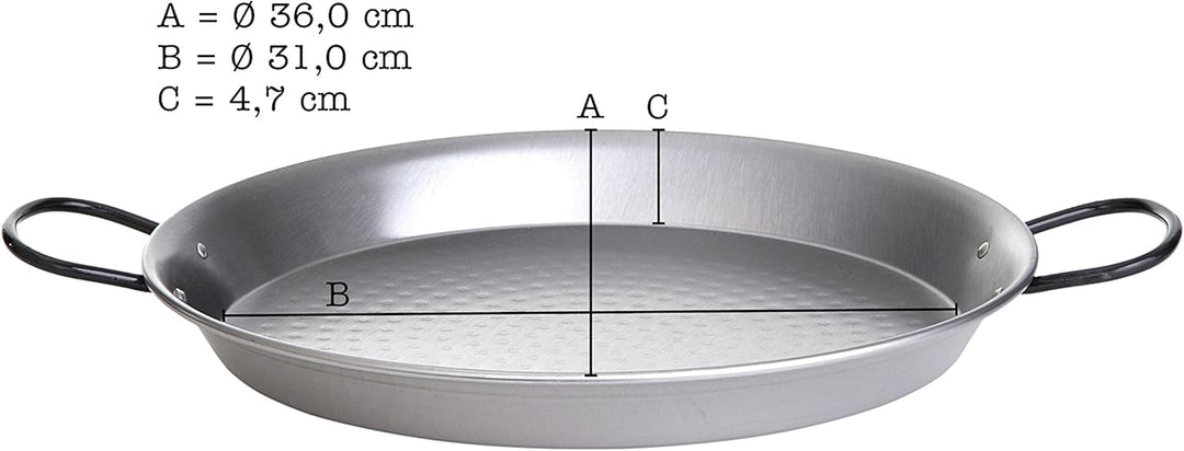 PaellaWorld 11001 Paella-Pfanne Stahl poliert Durchmesser 36 cm Diametro 36 cm, Diametro 36 cm