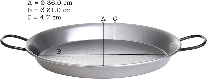 PaellaWorld 11001 Paella-Pfanne Stahl poliert Durchmesser 36 cm Diametro 36 cm, Diametro 36 cm
