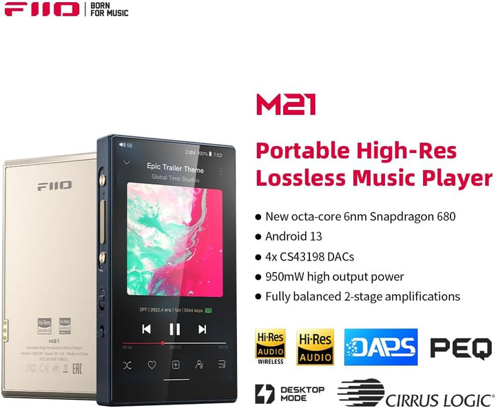 FiiO M21 High-Res tragbarer Musikplayer (Dunkelblau), Dunkelblau