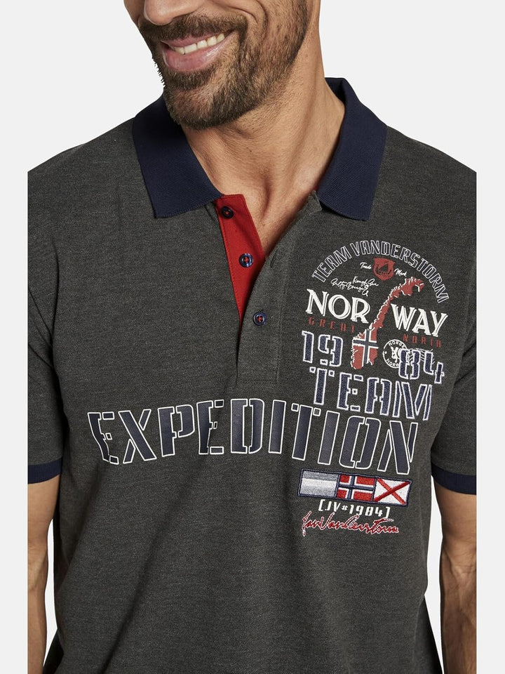 Jan Vanderstorm Herren Poloshirt Erling XXL Grosse Grössen Dunkelgrau, XXL Grosse Grössen Dunkelgrau