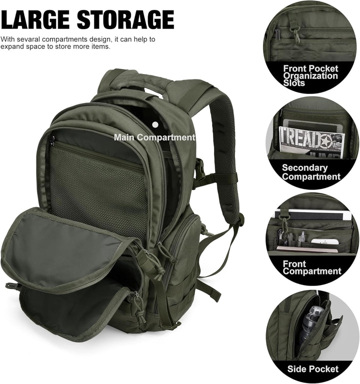 Mardingtop 25L/40L Taktischer Rucksack Herren Wanderrucksack mit MOLLE-System Militär Rucksack, Tact