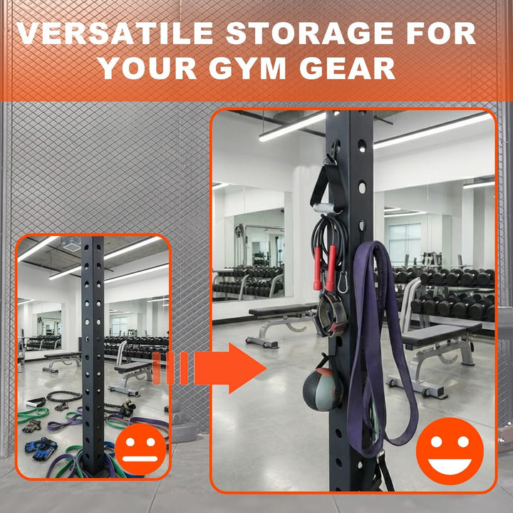 J Bryant Squat Rack Haken für 5/8" & 1" Löcher, Pulverbeschichtete Stahl-Halterung mit Distanzstück,