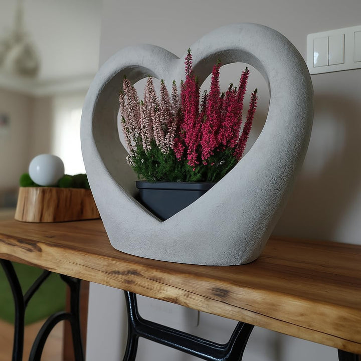Blumenkübel in Herzform aus Beton Outdoor- oder Indoor-Pflanzgefäss für Terrasse, Garten, Haus
